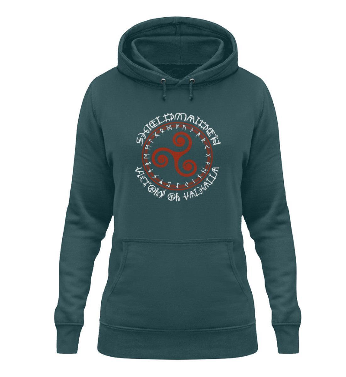 Triskelion Ehre: Schildmaiden Hoodie mit Runenkreis – Für Kriegerinnen des Alltags - Nordic Viking Wear