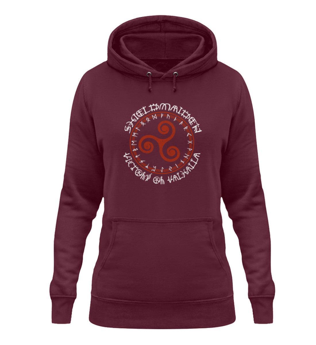 Triskelion Ehre: Schildmaiden Hoodie mit Runenkreis – Für Kriegerinnen des Alltags - Nordic Viking Wear