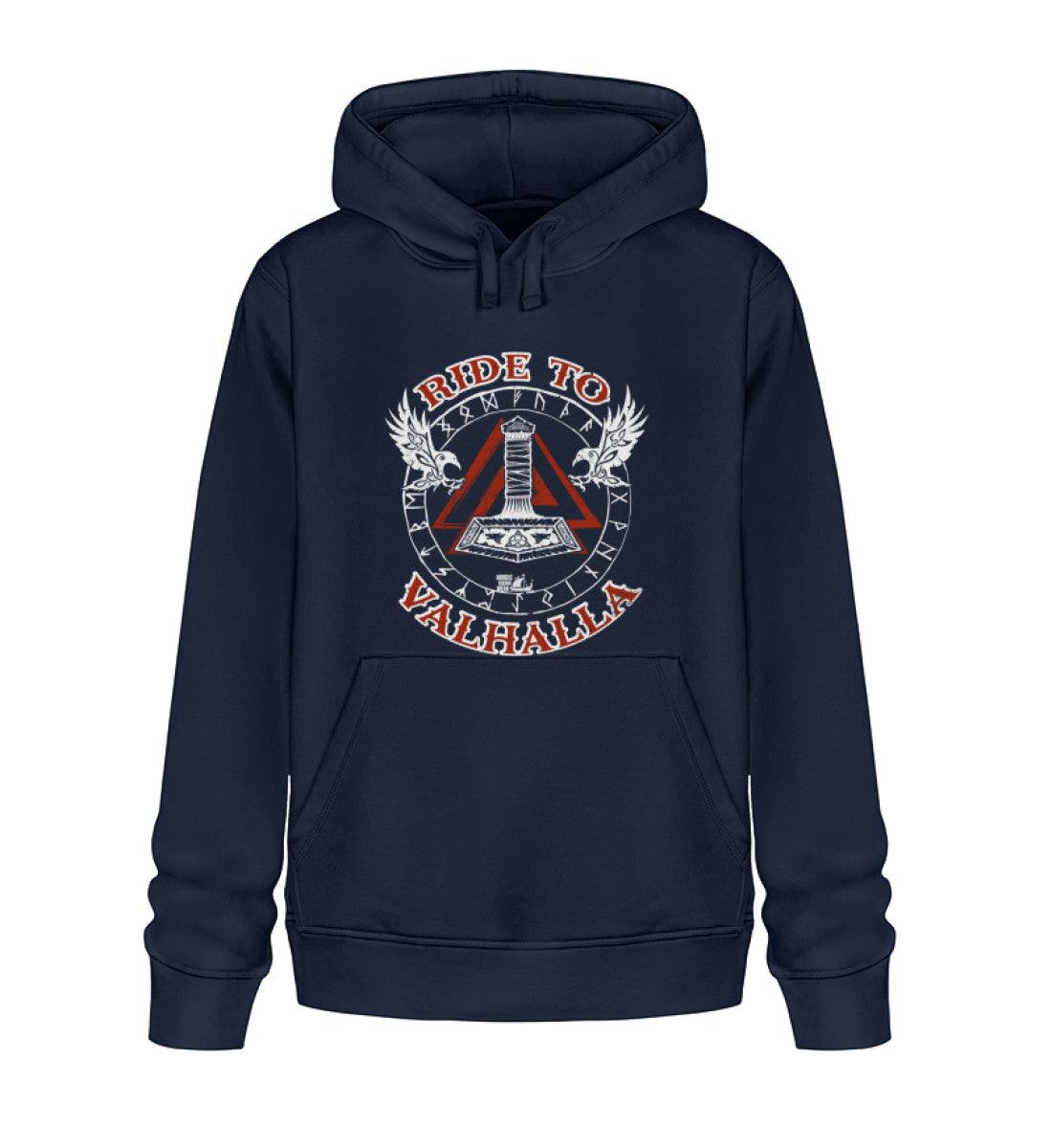 Ride to Valhalla Premium-Hoodie – Wikinger Design mit Thors Hammer und Runen - Nordic Viking Wear