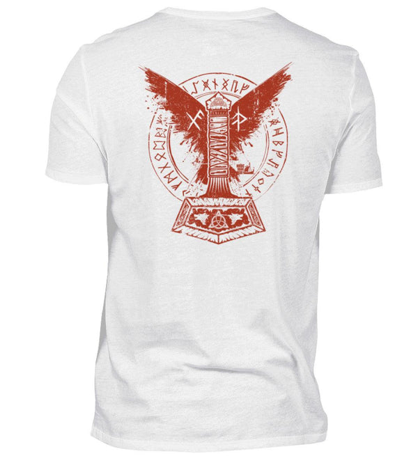 Wikinger Premiumshirt – Thors Hammer mit Blutadler und Binde-Runen - Nordic Viking Wear