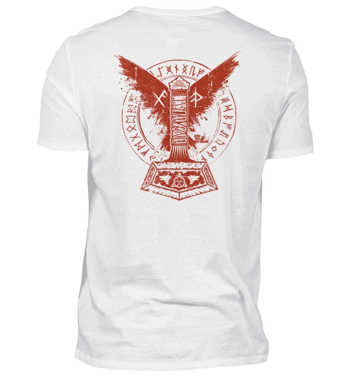 Wikinger Premiumshirt – Thors Hammer mit Blutadler und Binde-Runen - Nordic Viking Wear