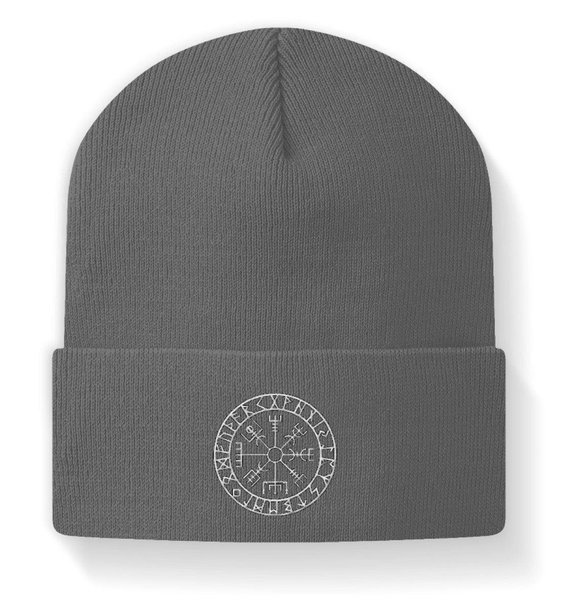Vegvisir Beanie – Nordisches Navigations-Symbol gestrickte Mütze für Abenteurer und Entdecker - Nordic Viking Wear