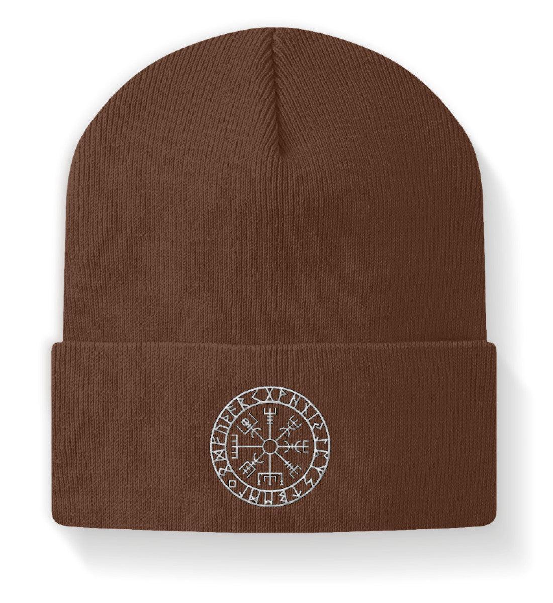 Vegvisir Beanie – Nordisches Navigations-Symbol gestrickte Mütze für Abenteurer und Entdecker - Nordic Viking Wear