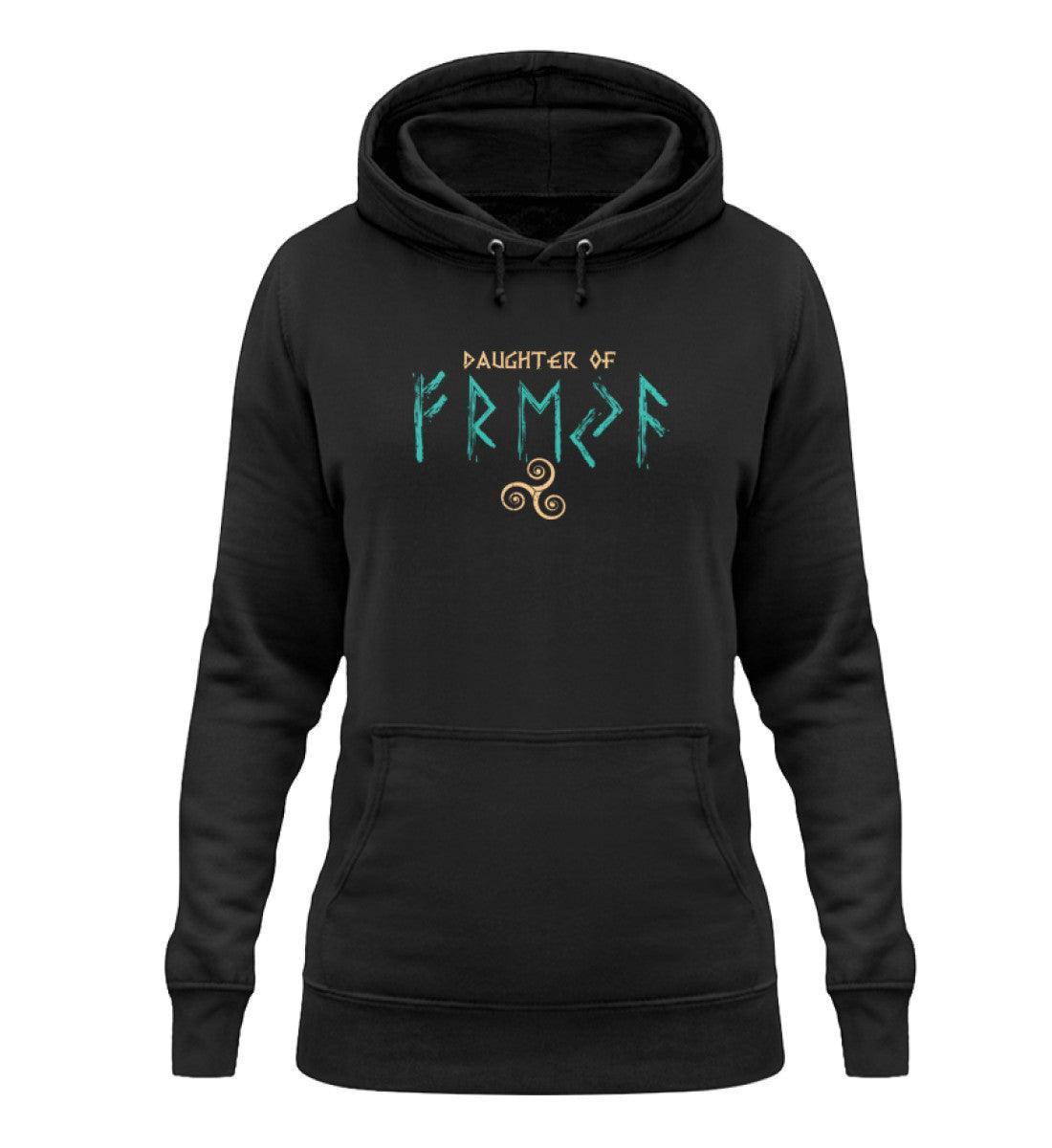 Shieldmaiden Hoodie mit Triskele und Runen – "Daughter of Freyja" Design - Nordic Viking Wear