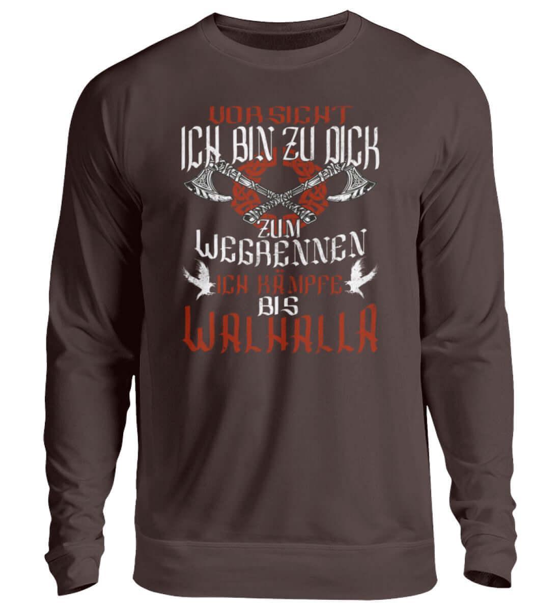 "Lustiges Wikinger-Sweatshirt – 'Ich bin zu dick zum Wegrennen - Nordic Viking Wear