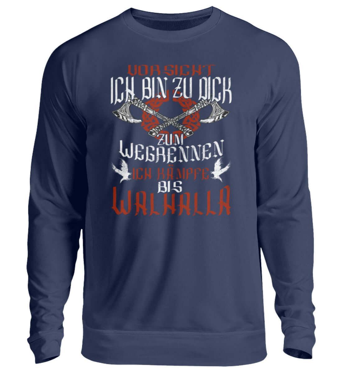 "Lustiges Wikinger-Sweatshirt – 'Ich bin zu dick zum Wegrennen - Nordic Viking Wear
