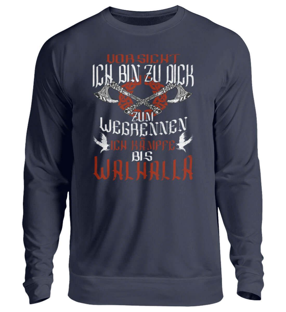 "Lustiges Wikinger-Sweatshirt – 'Ich bin zu dick zum Wegrennen - Nordic Viking Wear