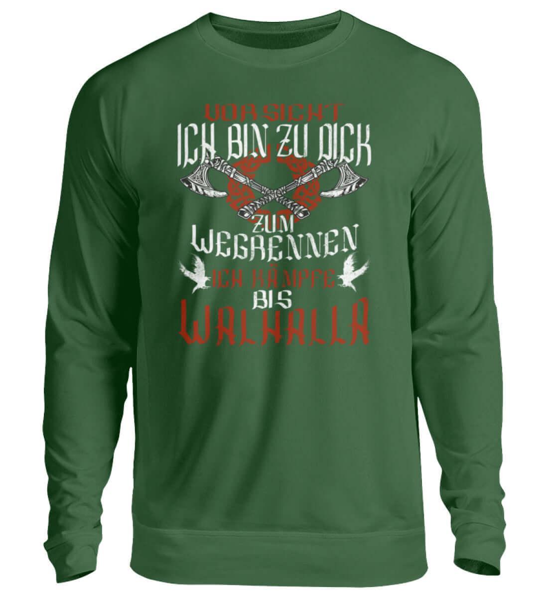 "Lustiges Wikinger-Sweatshirt – 'Ich bin zu dick zum Wegrennen - Nordic Viking Wear