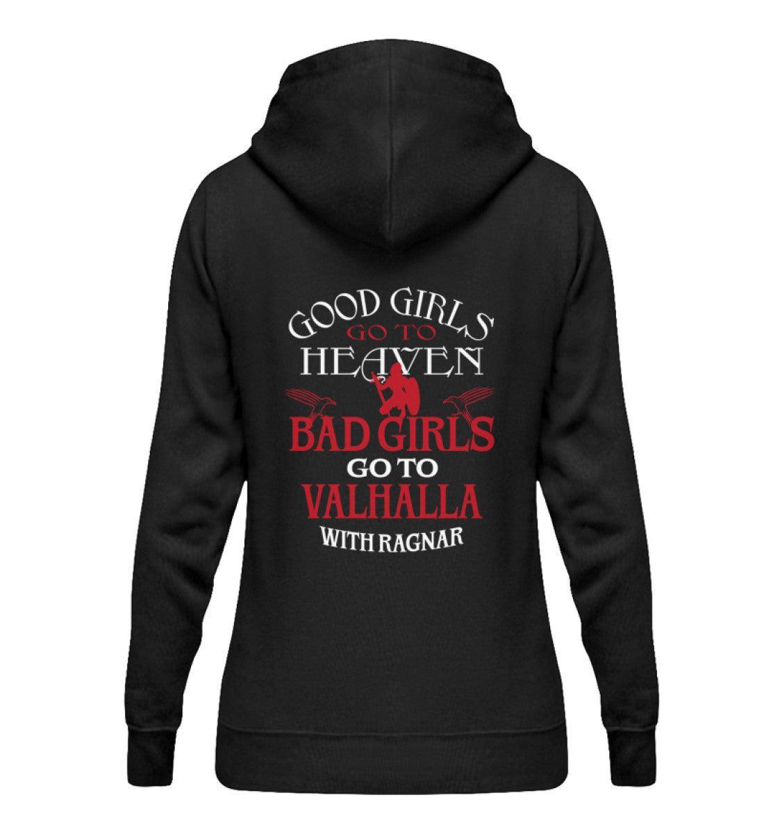 "Schildmaiden Hoodie - 'Bad Girls Go To Valhalla with Ragnar' - Kraftvolles Viking Statement - Nordic Viking Wear
