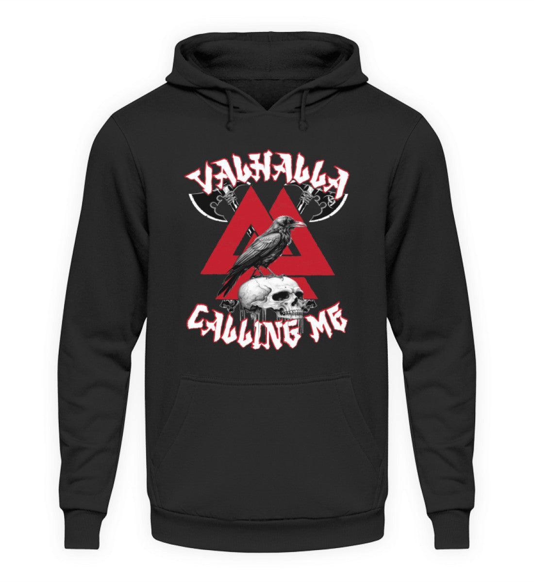 Wikinger Hoodie "Valhalla Calling Me" – Mit Raben-Symbolik & Runenkreis - Nordic Viking Wear