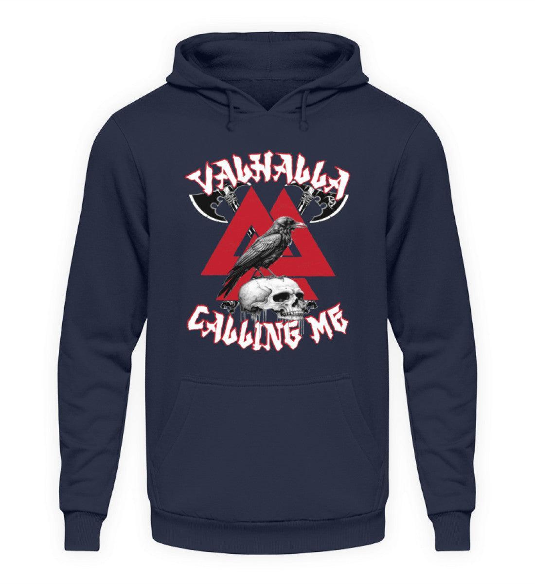 Wikinger Hoodie "Valhalla Calling Me" – Mit Raben-Symbolik & Runenkreis - Nordic Viking Wear