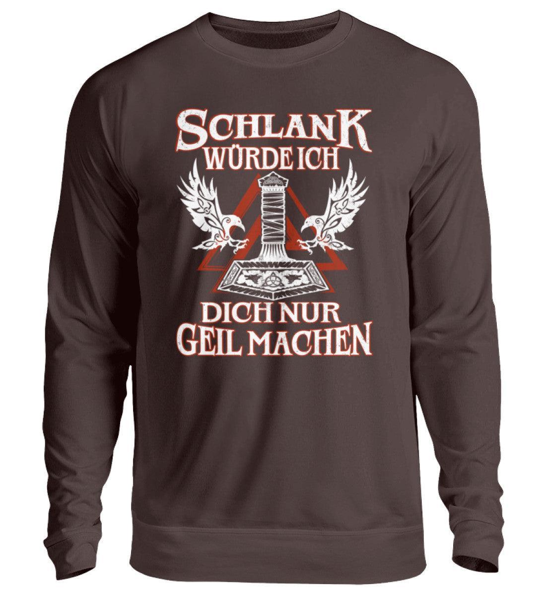 Lustiges Wikinger Sweatshirt mit motivierendem Schriftzug, unisex Pullover ideal als Geschenk, hochwertiger Baumwoll-Polyester-Stoff.