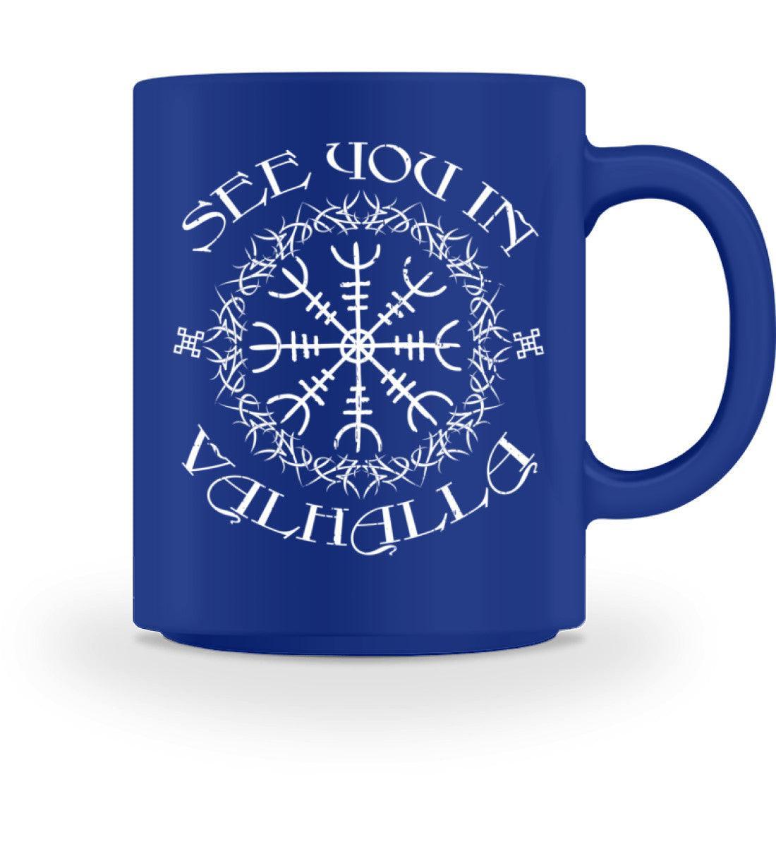 Wikinger Keramiktasse See You in Valhalla Helm Of Awe Design - Nordic Viking Wear