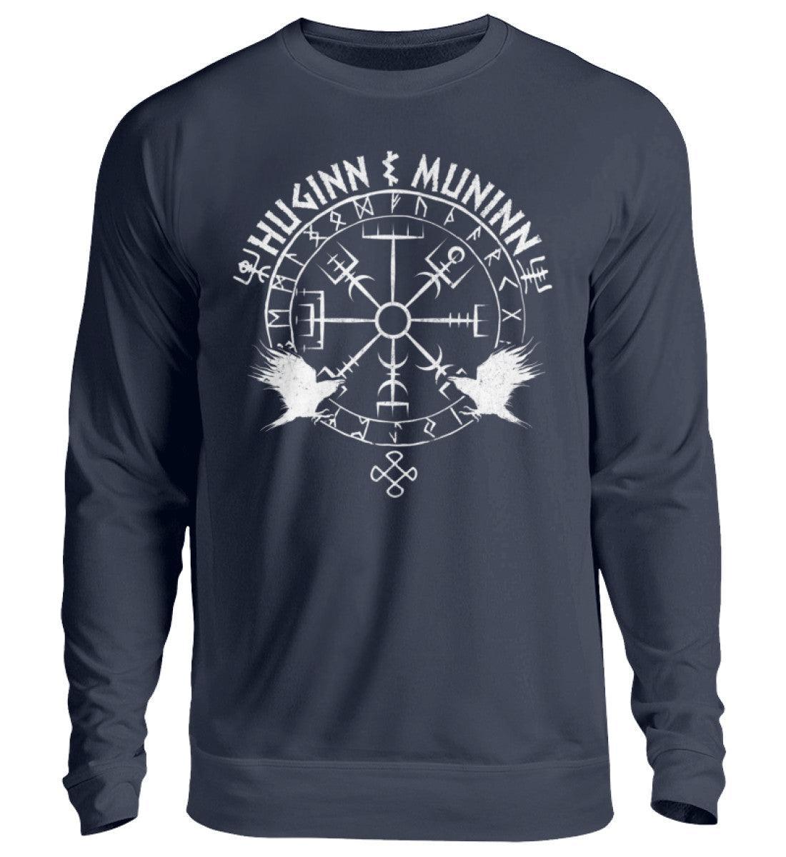 Odins Raben Sweatshirt – Huginn und Muninn – Wikinger Runenkreis Pullover - Nordic Viking Wear