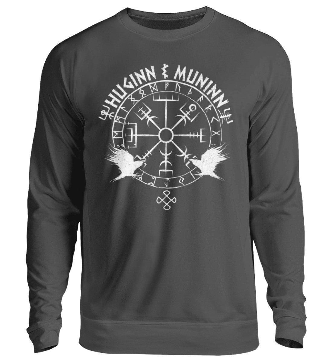 Odins Raben Sweatshirt – Huginn und Muninn – Wikinger Runenkreis Pullover - Nordic Viking Wear