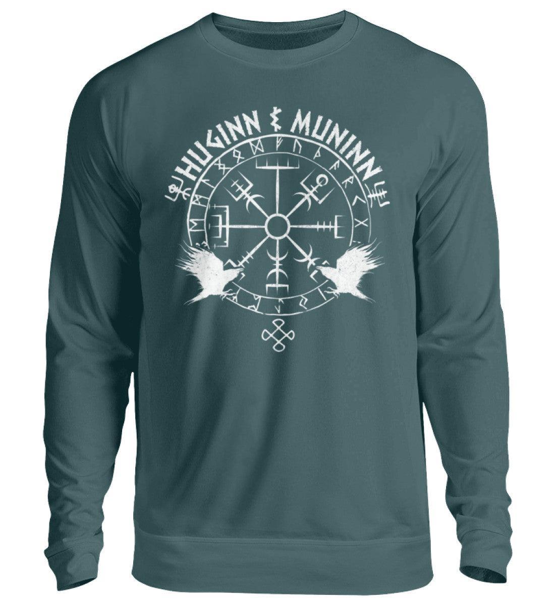 Odins Raben Sweatshirt – Huginn und Muninn – Wikinger Runenkreis Pullover - Nordic Viking Wear