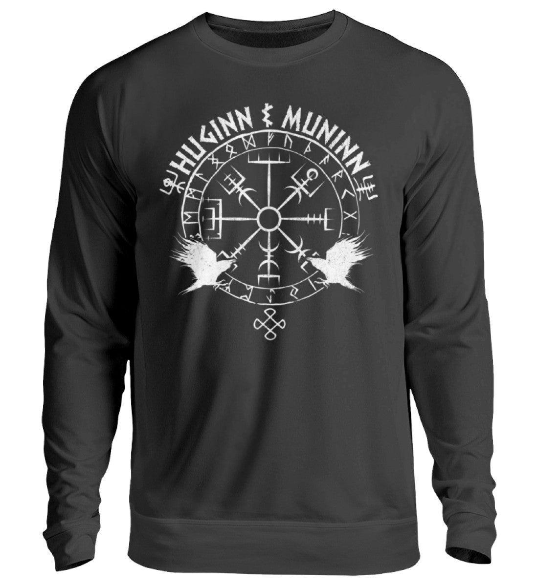 Odins Raben Sweatshirt – Huginn und Muninn – Wikinger Runenkreis Pullover - Nordic Viking Wear