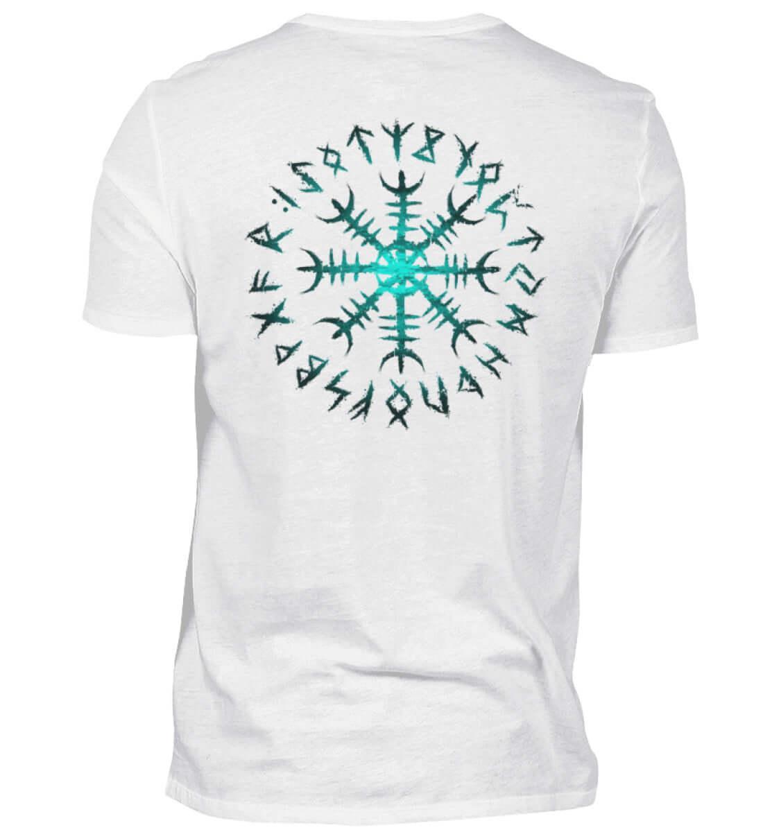 Wikinger Helm des Schreckens Premiumshirt – Mystischer Runenkreis - Nordic Viking Wear