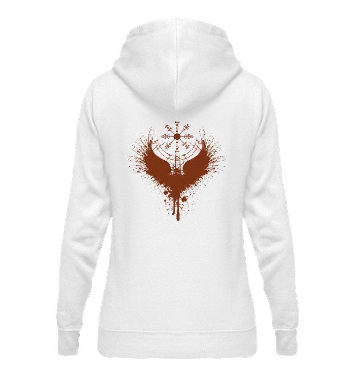 Schildmaiden Hoodie mit Blutadler und Vegvisir Design - Nordic Viking Wear