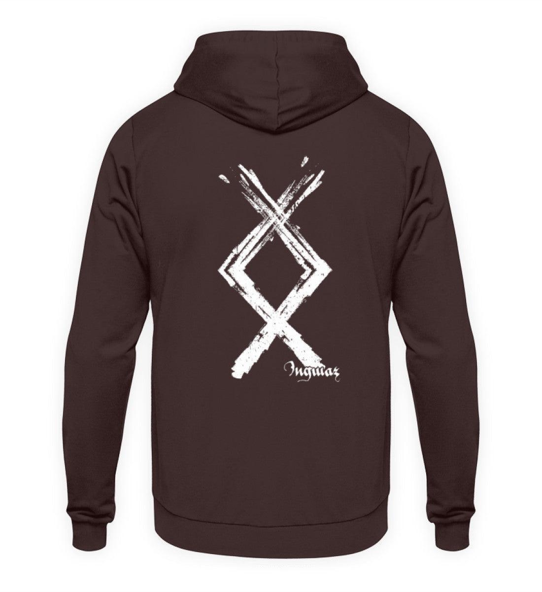 Wikinger Ingwaz Runen Hoodie - Nordische Mythologie Kraftsymbol - Nordic Viking Wear