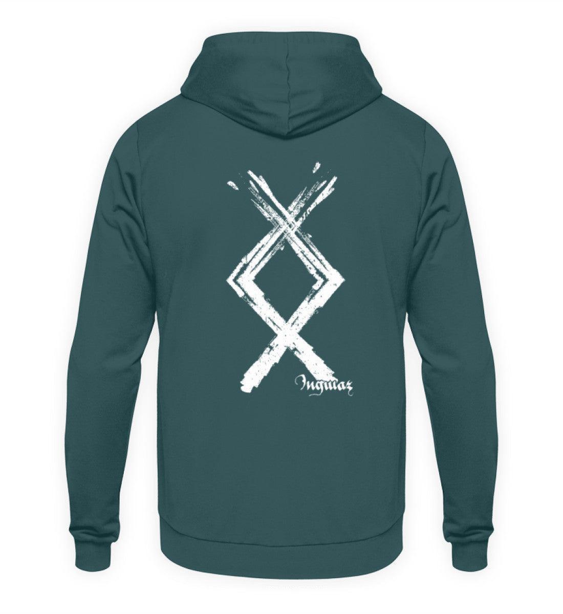 Wikinger Ingwaz Runen Hoodie - Nordische Mythologie Kraftsymbol - Nordic Viking Wear