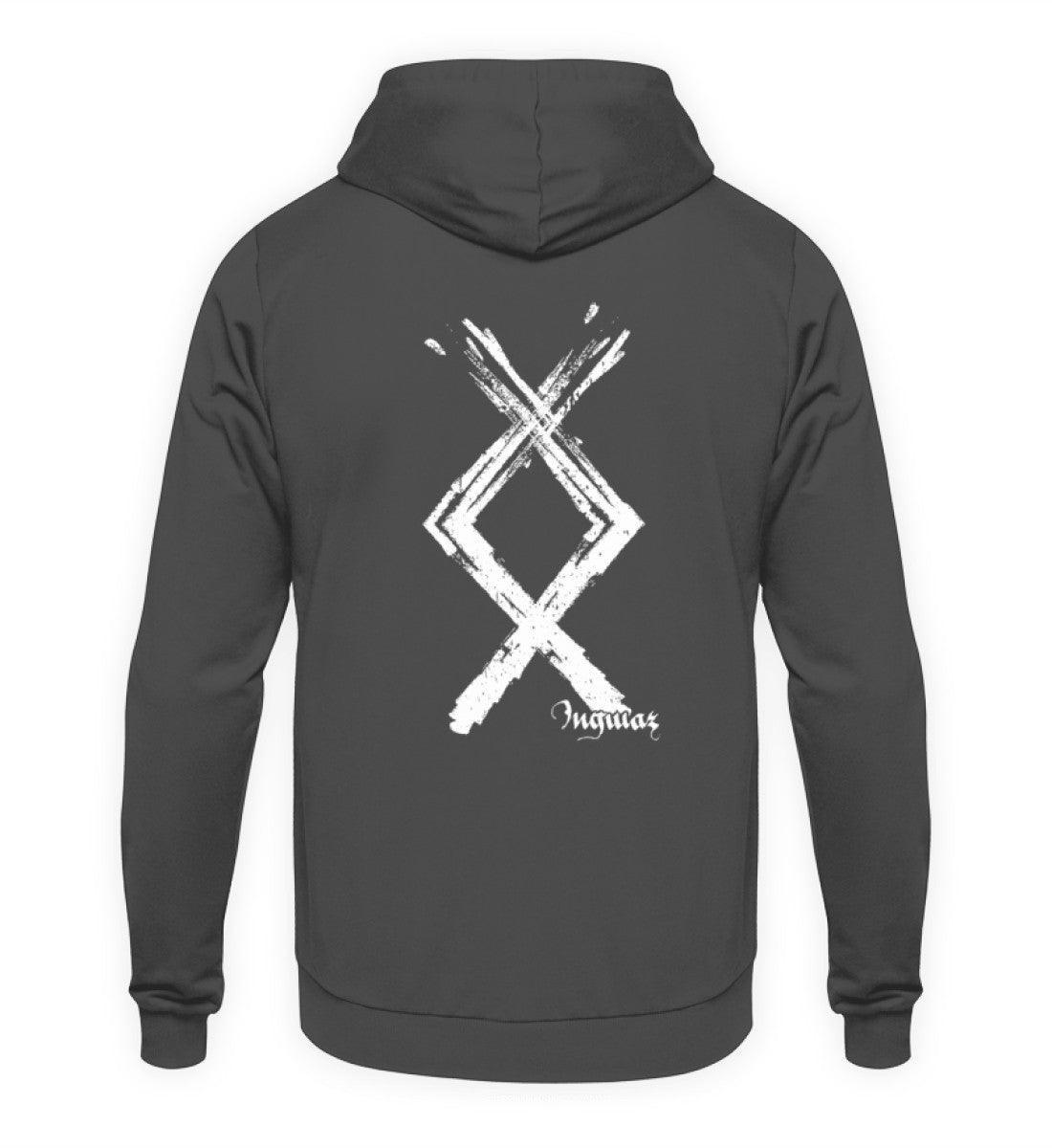 Wikinger Ingwaz Runen Hoodie - Nordische Mythologie Kraftsymbol - Nordic Viking Wear