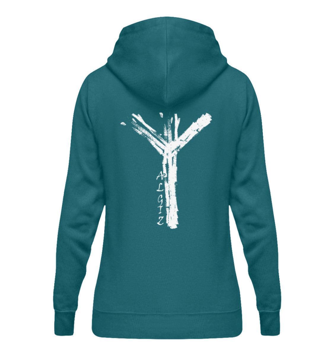 Schildmaiden Hoodie mit Algiz-Rune – Nordisches Schutzsymbol - Nordic Viking Wear