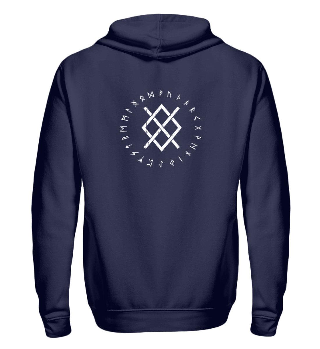 🛡️ Wikinger Zipp-Hoodie – Runen & Knotenmuster | Nordische Symbolik 🛡️ - Nordic Viking Wear