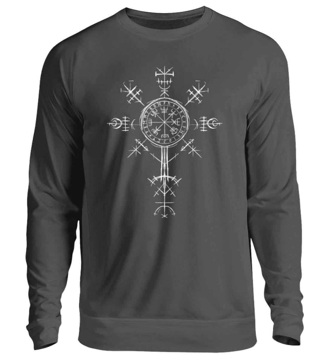"Vegvísir Nordischer Kompass" Wikinger-Sweatshirt – Leite Deinen Weg - Nordic Viking Wear