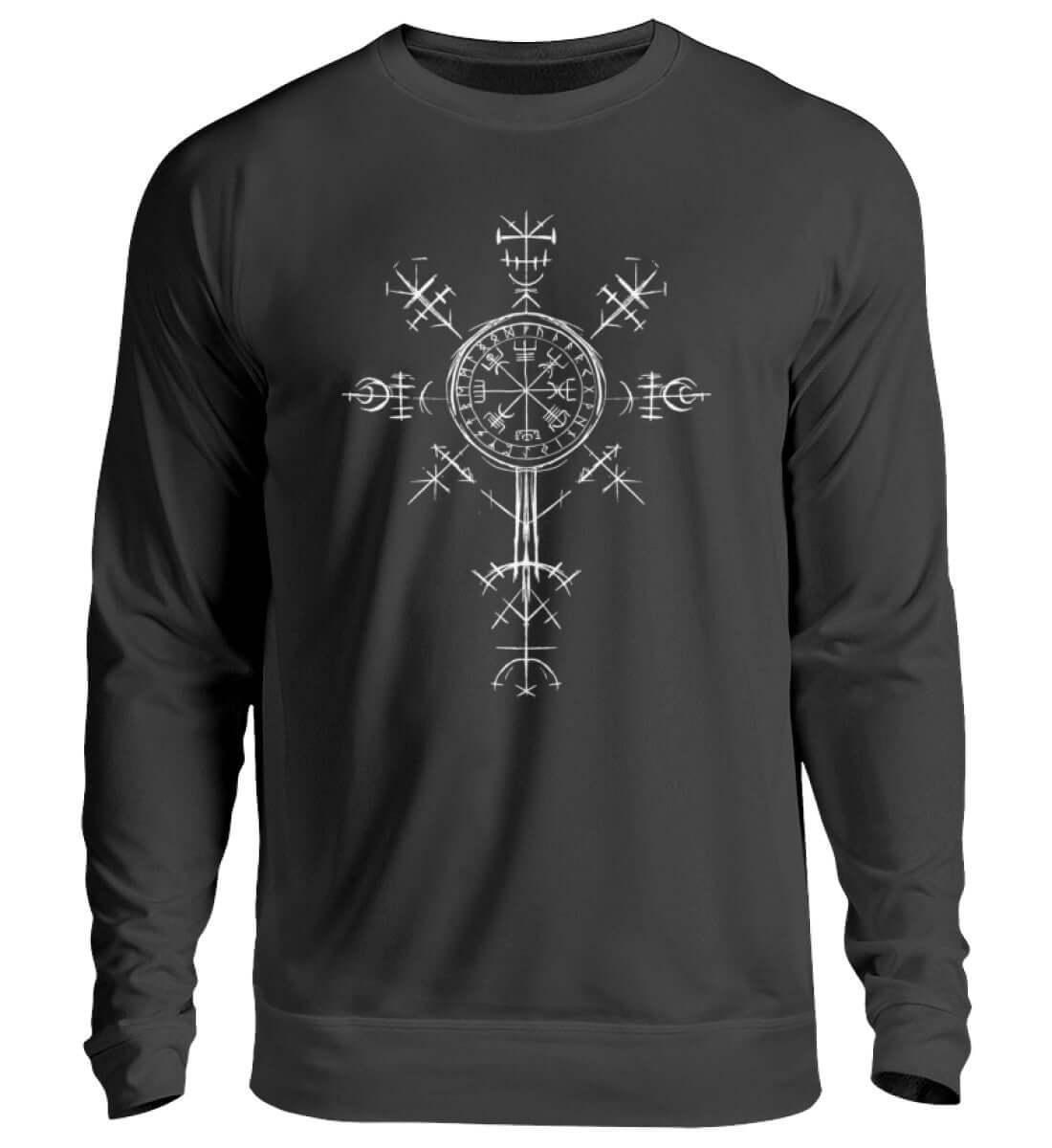 "Vegvísir Nordischer Kompass" Wikinger-Sweatshirt – Leite Deinen Weg - Nordic Viking Wear