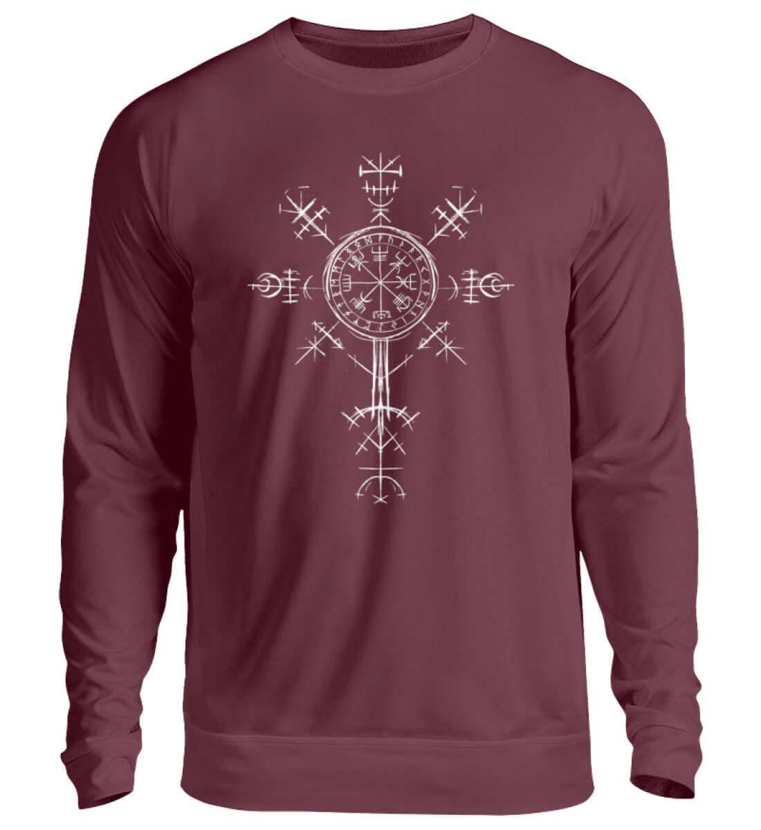 "Vegvísir Nordischer Kompass" Wikinger-Sweatshirt – Leite Deinen Weg - Nordic Viking Wear