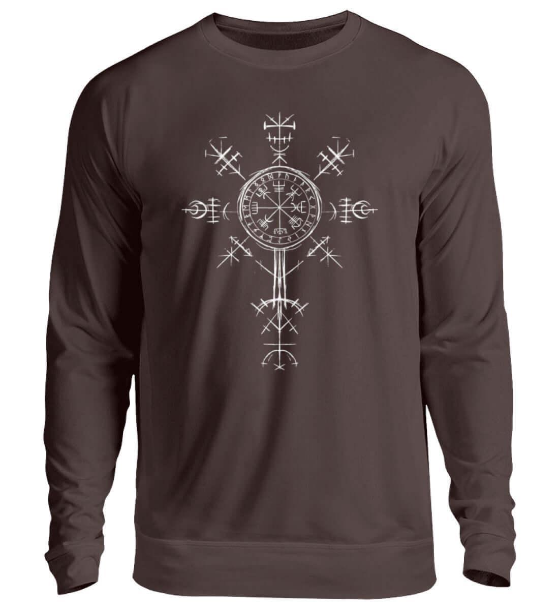 "Vegvísir Nordischer Kompass" Wikinger-Sweatshirt – Leite Deinen Weg - Nordic Viking Wear