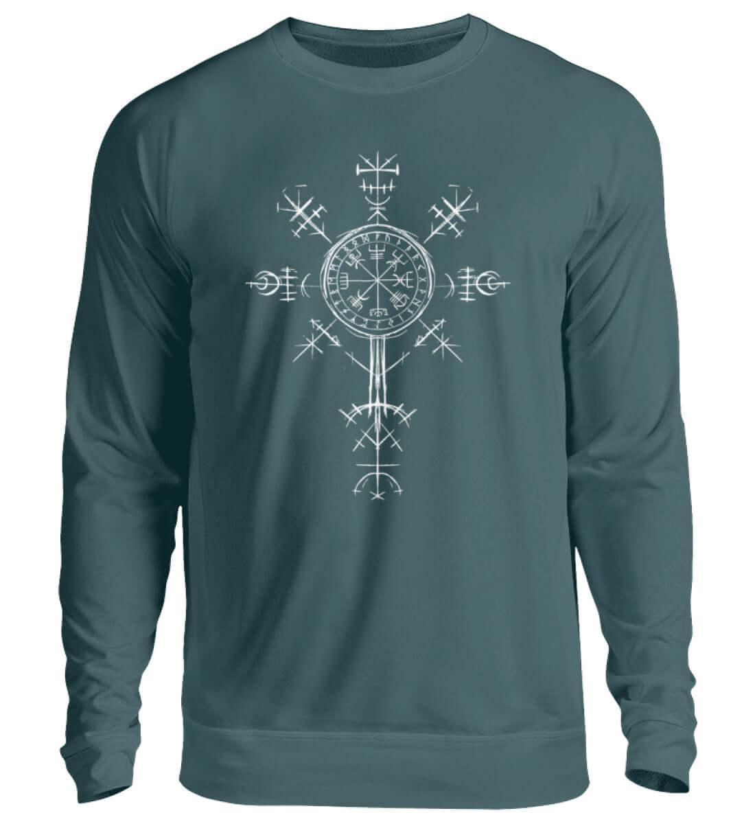 "Vegvísir Nordischer Kompass" Wikinger-Sweatshirt – Leite Deinen Weg - Nordic Viking Wear