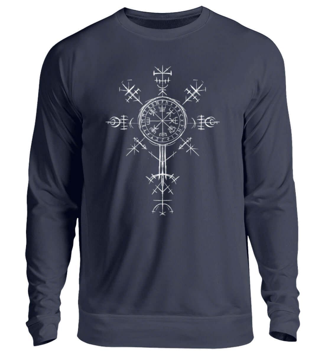 "Vegvísir Nordischer Kompass" Wikinger-Sweatshirt – Leite Deinen Weg - Nordic Viking Wear