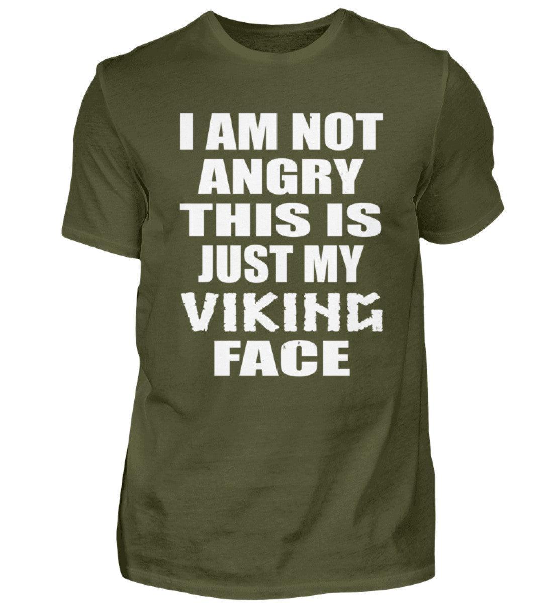 Wikinger Shirt - 'Nicht wütend, nur mein Wikinger-Gesicht' - Lustiges Statement-Shirt - Nordic Viking Wear
