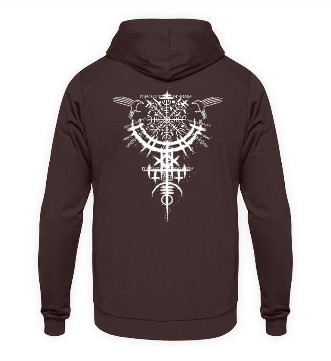 Wikinger Hoodie mit mystischem Runenkreis und Raben-Design - Stil trifft Tradition - Nordic Viking Wear