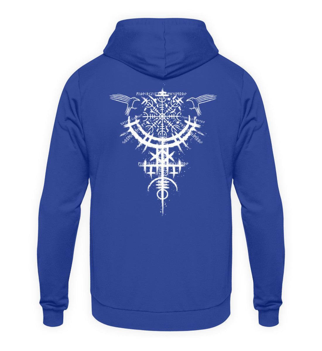 Wikinger Hoodie mit mystischem Runenkreis und Raben-Design - Stil trifft Tradition - Nordic Viking Wear