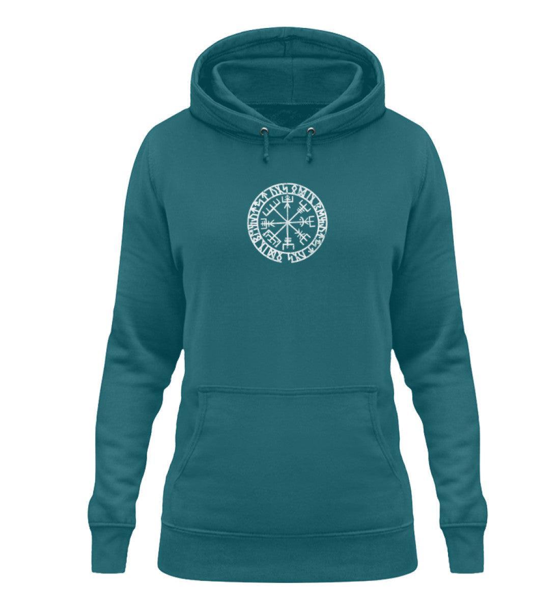 Schildmaiden Hoodie mit Vegvisir & Runenkreis - Eintauchen in die Nordische Magie - Nordic Viking Wear