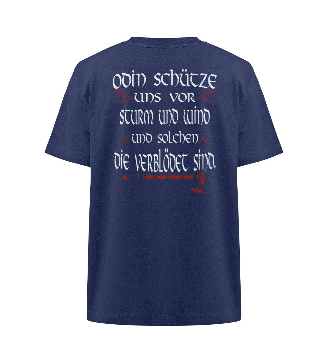 Wikinger Oversized Shirt mit Odin-Spruch – "Odin schütze uns vor Sturm und Wind" - Nordic Viking Wear