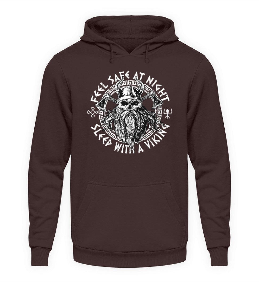 Wikinger Hoodie "Feel Safe At Night" – Mutiger Nordischer Krieger Kapuzenpullover - Nordic Viking Wear