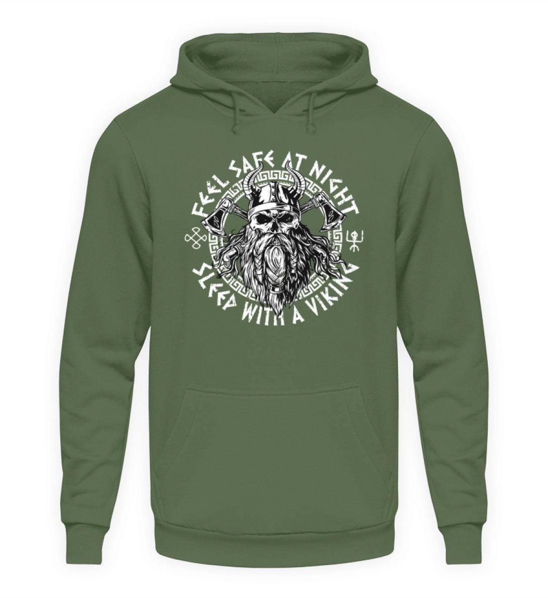 Wikinger Hoodie "Feel Safe At Night" – Mutiger Nordischer Krieger Kapuzenpullover - Nordic Viking Wear