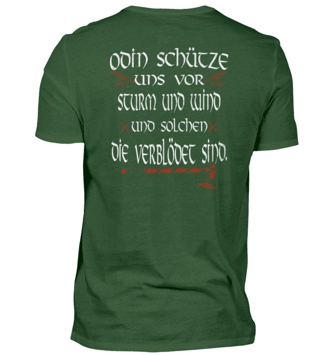 Wikinger Premiumshirt mit Odin-Spruch – "Odin schütze uns vor Sturm und Wind" - Nordic Viking Wear
