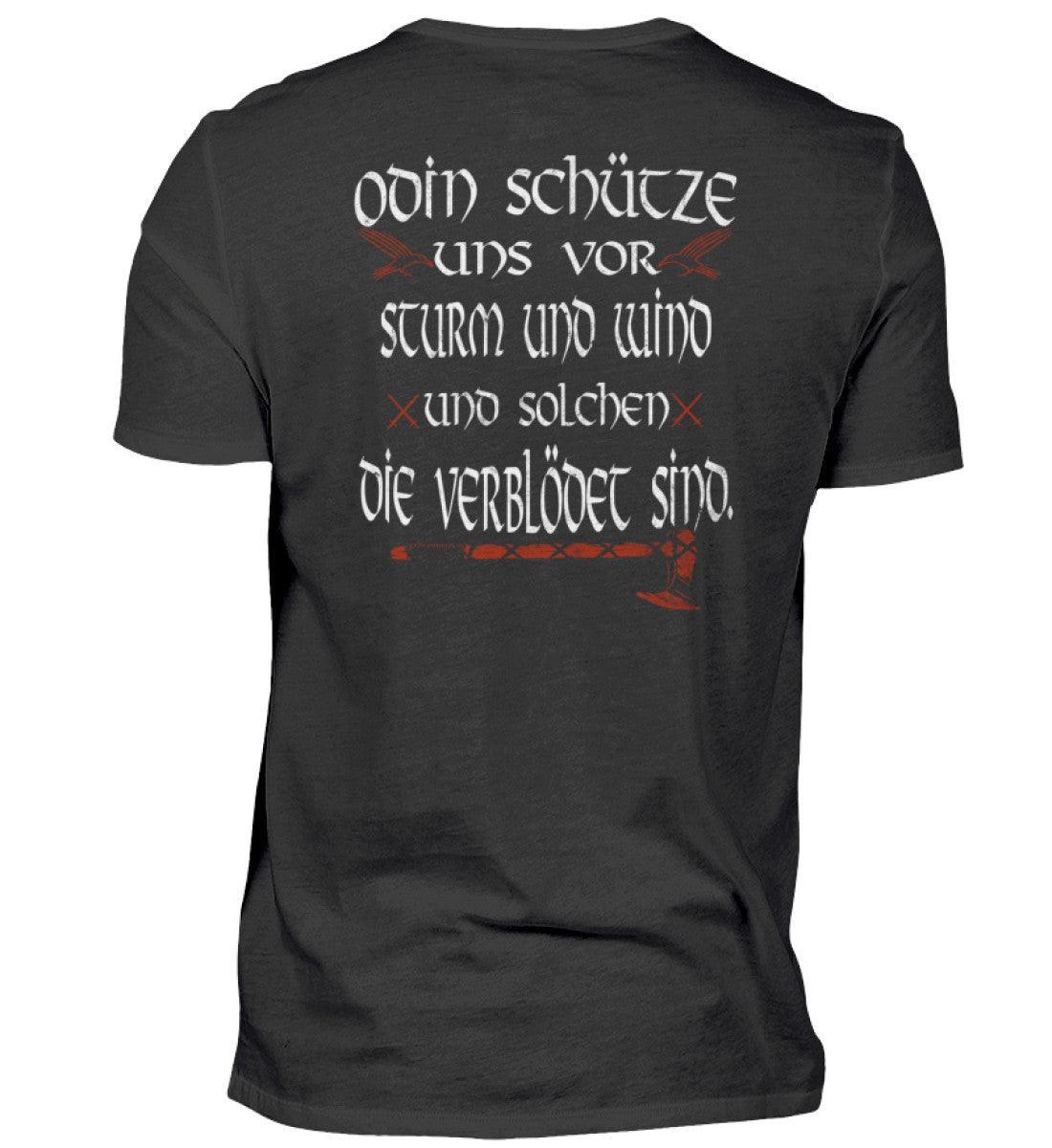 Wikinger Premiumshirt mit Odin-Spruch – "Odin schütze uns vor Sturm und Wind" - Nordic Viking Wear