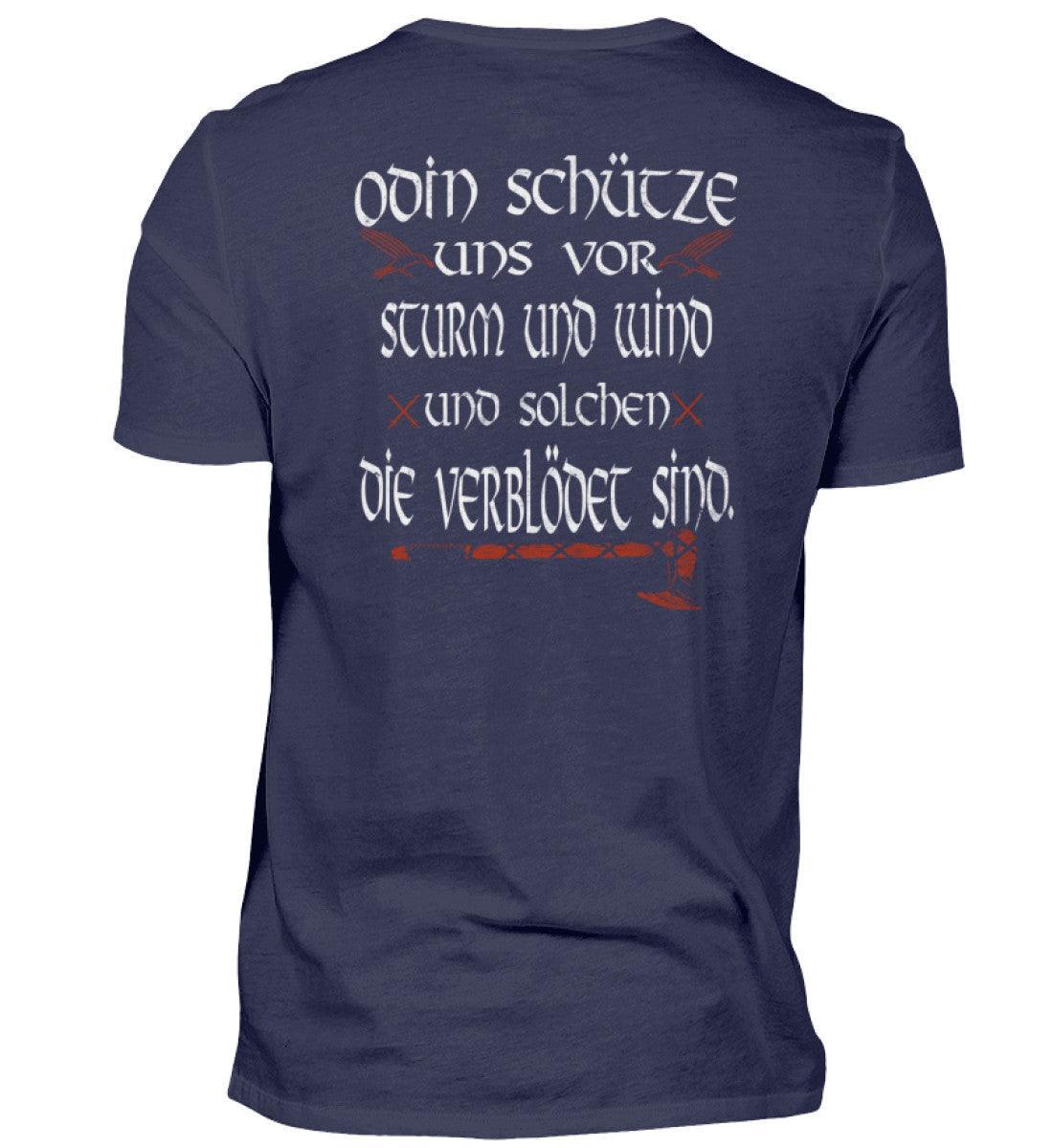 Wikinger Premiumshirt mit Odin-Spruch – "Odin schütze uns vor Sturm und Wind" - Nordic Viking Wear