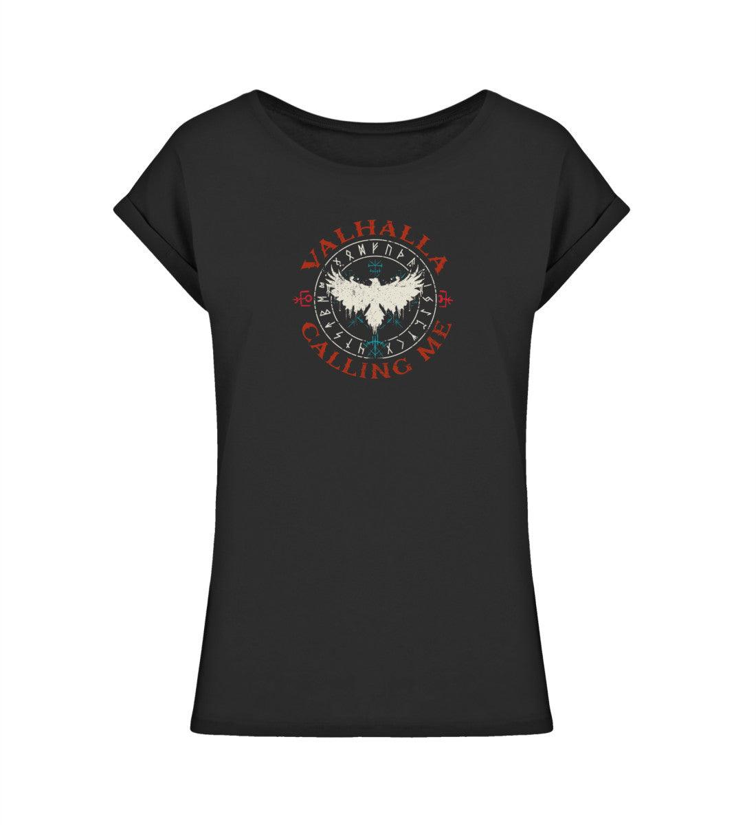 Schildmaiden Extended Shirt – Valhalla Calling Me mit Runen und Rabe - Nordic Viking Wear
