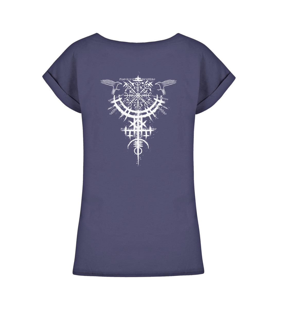 Schildmaiden Extended Shirt – Helm of Awe mit Raben - Nordic Viking Wear
