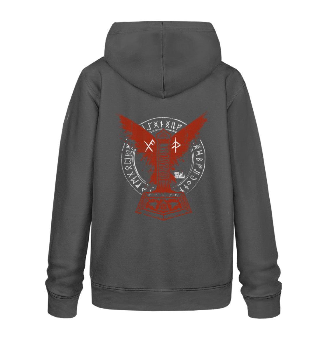 Wikinger Premium Hoodie – Thors Hammer mit Blutadler und Binde-Runen - Nordic Viking Wear