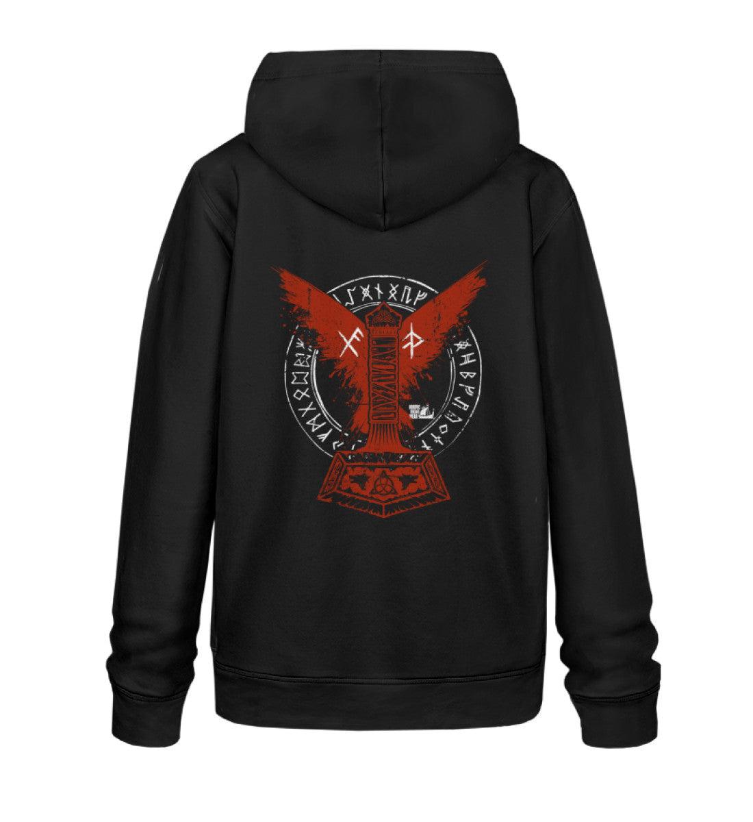 Wikinger Premium Hoodie – Thors Hammer mit Blutadler und Binde-Runen - Nordic Viking Wear