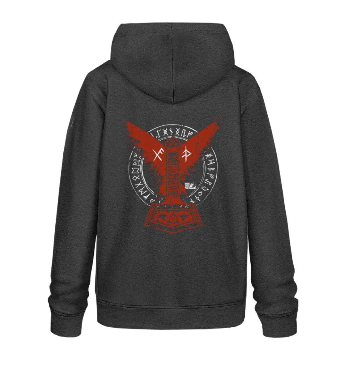 Wikinger Premium Hoodie – Thors Hammer mit Blutadler und Binde-Runen - Nordic Viking Wear