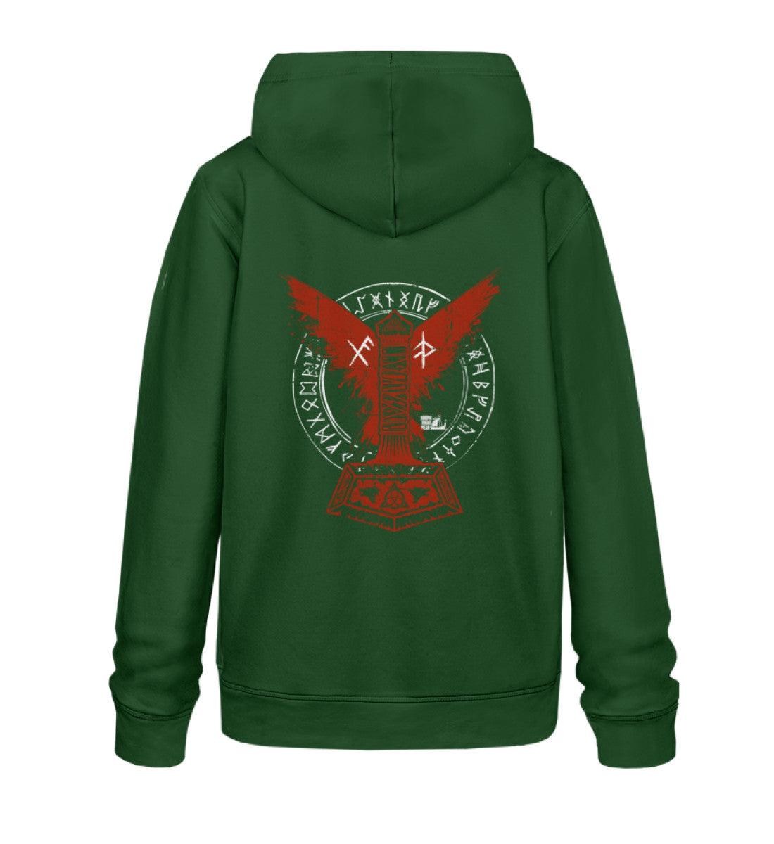 Wikinger Premium Hoodie – Thors Hammer mit Blutadler und Binde-Runen - Nordic Viking Wear